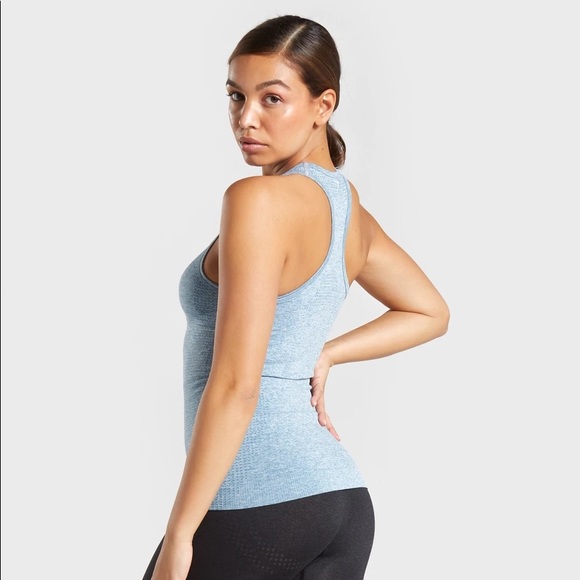 Gymshark vital seamless vest teal marl workout - Picture 8 of 8